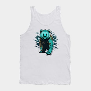 Graffiti Paint Grizzly Bear Creative Tank Top